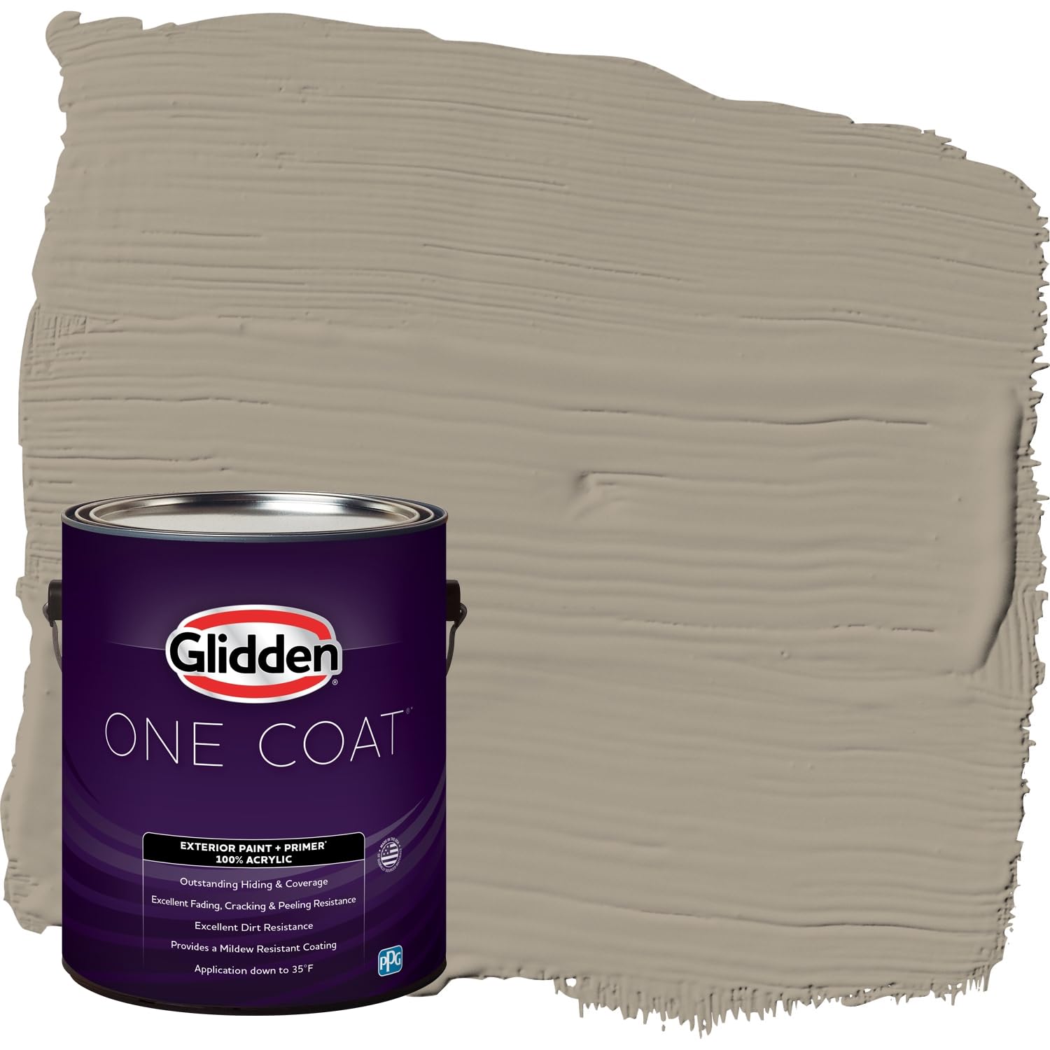 Glidden Exterior Paint + Primer: Greige/Stonehenge Greige, One